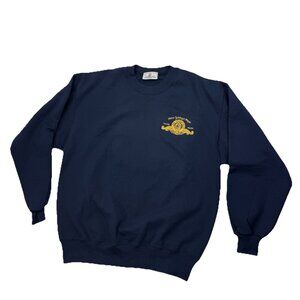 Vintage 90s Metro Goldwyn Mayer MGM Mens L Blue Sweater Shirt Movie Studio